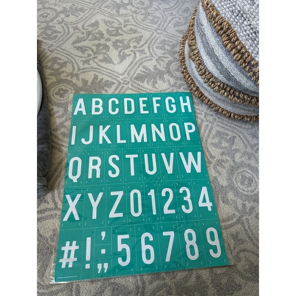 Chalk Couture Chalk Transfer Alphabet Numbers Teal Reusable Stencil B192117 NEW